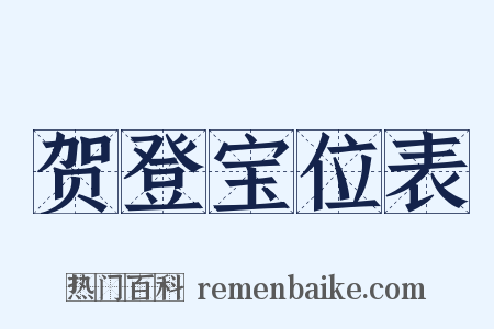 贺登宝位表是什么意思的图片